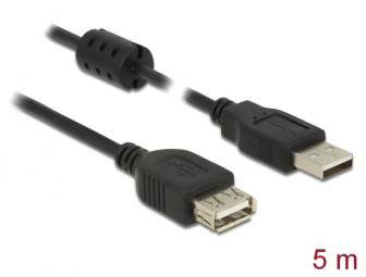 DeLock Extension cable USB 2.0 Type-A male > USB 2.0 Type-A female 5m Black