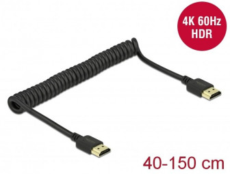 DeLock  HDMI Coiled Cable 4K 60 Hz Black