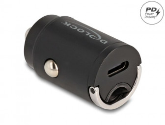 DeLock Mini Car Charger USB Type-C PD 3.0 with 30W Black