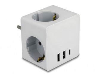 DeLock Multi Socket Cube Hálózati Elosztó 3DIN Fali White