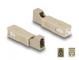 DeLock Optical Fiber Hybrid Coupler SC Simplex male to LC Simplex female Beige