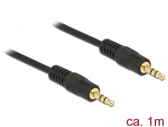 DeLock Stereo Jack Cable 3.5mm 3 pin male > male 1m Black