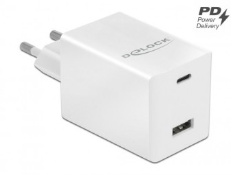 DeLock USB Charger USB Type-C PD 3.0 and USB Type-A with 48W White