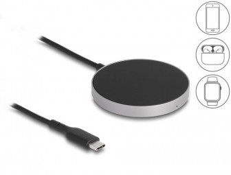 DeLock Wireless Charger with 5W/7,5W/10W/15W Inductive Charging Pad Black