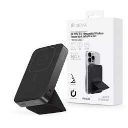 Devia Extreme Speed Series PD 20W 3In 1 Magnetic Wireless 10000mAh PowerBank Black