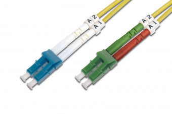 Digitus FO patch cord, duplex, LC (APC) to LC (PC)