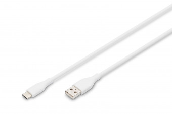 Digitus USB-C Silicone charging cable USB-A to USB-C  USB 2.0 60W 0,5m White