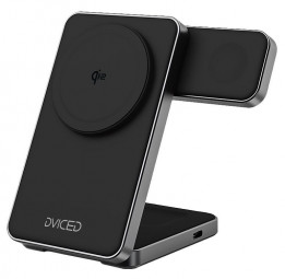 Dviced 3-in-1 foldable magnetic wireless charger stand Black