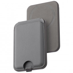 Dviced Leather magsafe foldable cardholder and stand Grey