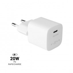 FIXED Mini USB-C Travel Charger 20W, white