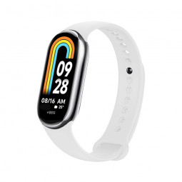 FIXED Sporty szilikon szíj Xiaomi Mi Band 8/Smart Band 9 okosórákhoz, fehér