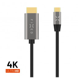 FIXED videó kábel USB-C/HDMI USB-C 3.1 Gen 2 18Gbps HDMI 2.0 4K60Hz 2m, szürke