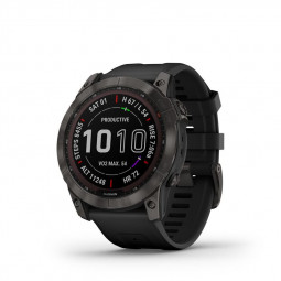 Garmin Fenix 7X Sapphire Solar Edition Carbon Grey DLC Titanium with Black Band