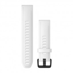 Garmin QuickFit 20 Watch Bands White Silicone with Black Hardware