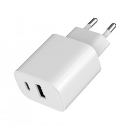 Gembird 2-Port Universal USB Charger A+C 2.4A White