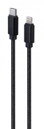 Gembird CCDB-mUSB2B-CMLM-6 Cotton braided CM to 8-pin cable with metal connectors 1,8m Black