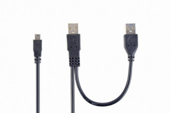 Gembird CCP-USB22-AM5P-3 Dual USB A to Mini-USB cable 0,9m Black