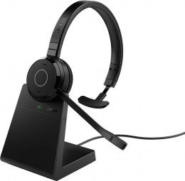 Jabra Evolve 65 TE UC Mono Bluetooth Headset + Charging Stand Black