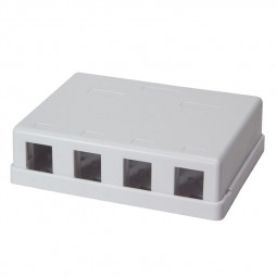 Logilink NK4034 Keystone Surface Mount Box  4 Port White