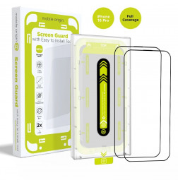 Mobile Origin Screen Guard with easy applicator iPhone 16 Pro 2 Pack