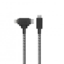 Native Union Belt Cable Duo (USB-C – Lighting/USB-C) 1,5m Zebra