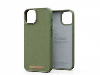 Njord Suede Comfort+ Case iPhone 14 Olive