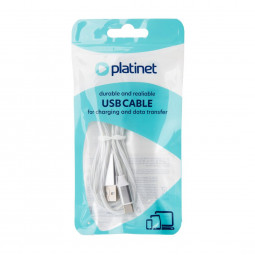 Platinet USB-A to USB-C 18W LED Cable 1m White