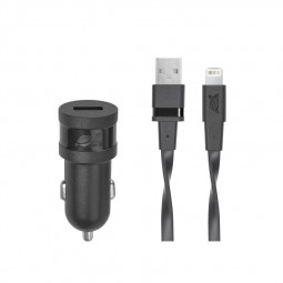 RivaCase RivaPower VA4215 BD2 EN car charger (1xUSB/1A) with MFi Lightning cable Black