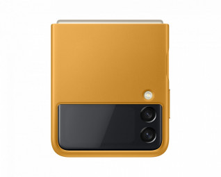 Samsung Galaxy Z Flip3 Leather Cover Mustard