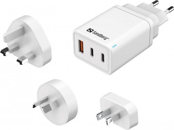 Sandberg 65W 3in1 Travel Charger USB-C/A White