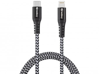 Sandberg Survivor Charging Cable PD 20W USB-C to Lightning 1m Black/White