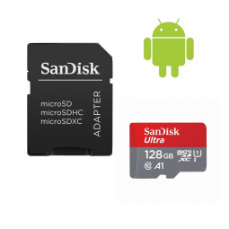 Sandisk 128GB microSDXC Ultra UHS-I A1 (Android) + adapterrel