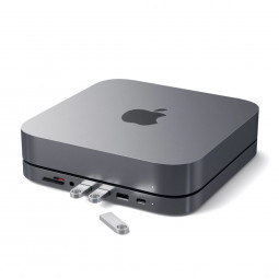 Satechi Type-C Aluminum Stand & Hub for Mac Mini Docking Staion Dark Grey