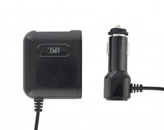 TnB 2XUSB-A 24W car charger + 2 cigar lighter sockets Black