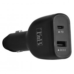 TnB 65W USB & USB Type-C Quick Charge and Power Delivery Car Charger Black