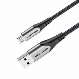 Vention Cotton Braided USB 2.0 A Male to Micro-B Male 3A Cable Grey