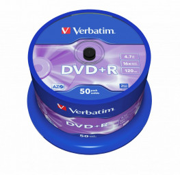 Verbatim DVD+R 4,7Gb 16x Hengeres 50db/csomag (50-es címke)