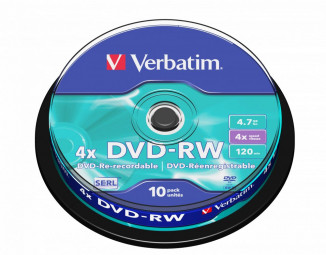 Verbatim DVD-RW 4,7Gb 4x Hengeres 10db/csomag (10-es címke)