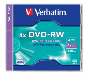 Verbatim DVD-RW 4,7Gb 4x Normál 1db/csomag (1-es címke)